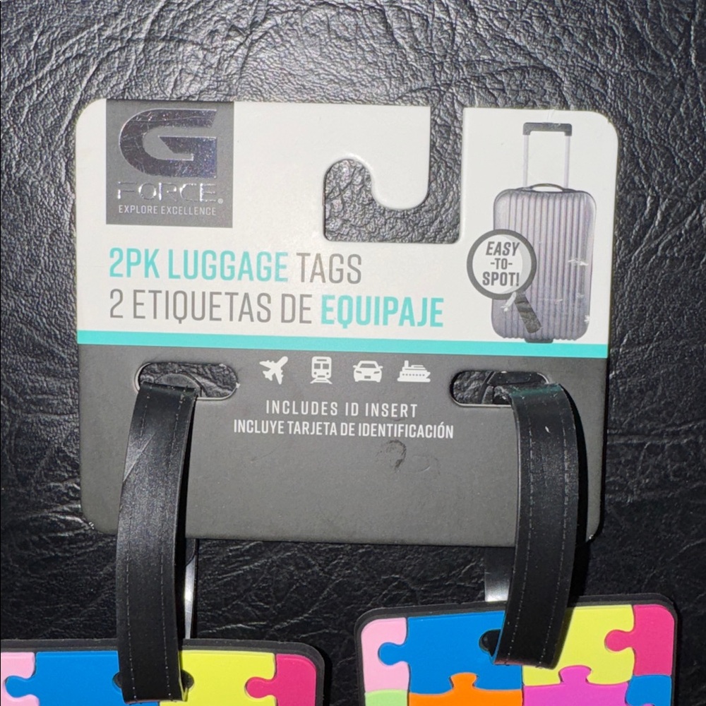G/FORCE Vibrant Puzzle Piece Luggage Tags, NEW - Picture 2 of 6